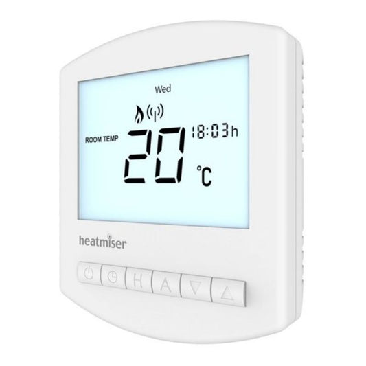 Heatmiser Slimline-RF V3 Wireless Thermostat | Battery-Powered Programmable Thermostat