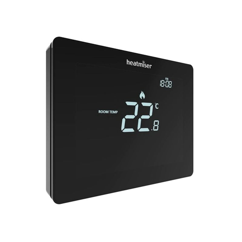 Heatmiser Touch Carbon – Touchscreen Digital Thermostat in Black Finish