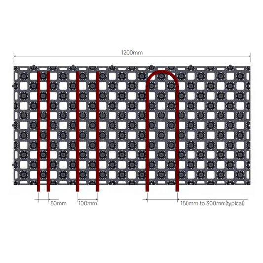 SpiderFix20 Low-Profile Underfloor Heating Pipe Fixing Panel – 16mm Pipe